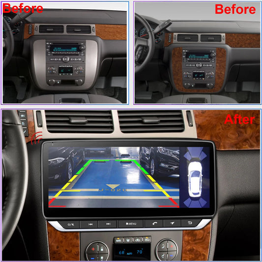 Topdisplay 10.25" QLED Touchscreen Car Radio for GMC Sierra Yukon Acadia 2007-2013 8-Core CPU CarPlay Android Auto Screen
