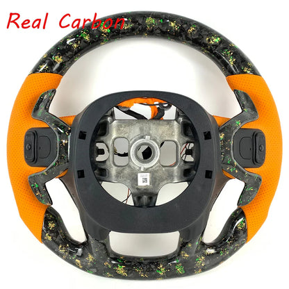 For Dodge Ram Car Interior Accessories Customized LED Forged Carbon Fiber Steering Wheel with Shift Paddle