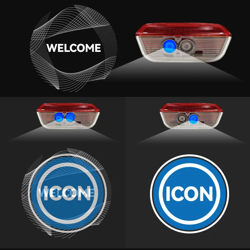 Dual lens dynamic Welcome Door Lights For vw Teramont PHIDEON Passat Magotan Golf Car Accessories Projection led Lamp variation