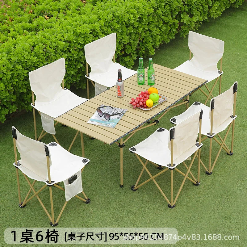 Outdoor Folding Table, Egg Roll Table, Stall, Convenient Camping Table And Chair Set, Picnic Chair Full Set Of Equipment