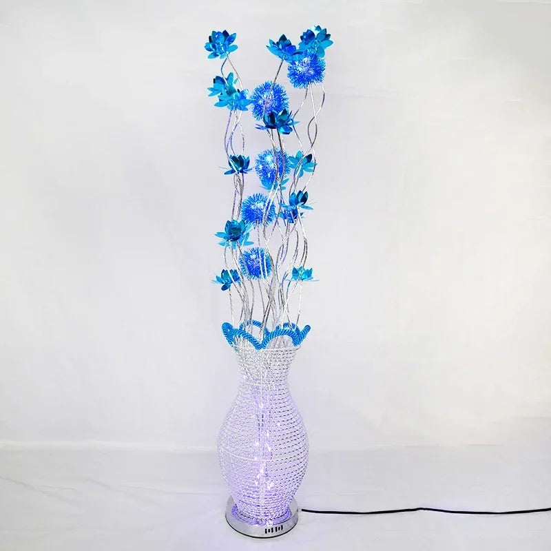 86LIGHT Nordic Blue Floor Lamp Modern Art Living Room Bedroom Hotel  Aluminum Wire LED Originality Flower Light
