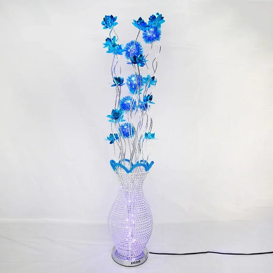 86LIGHT Nordic Blue Floor Lamp Modern Art Living Room Bedroom Hotel  Aluminum Wire LED Originality Flower Light
