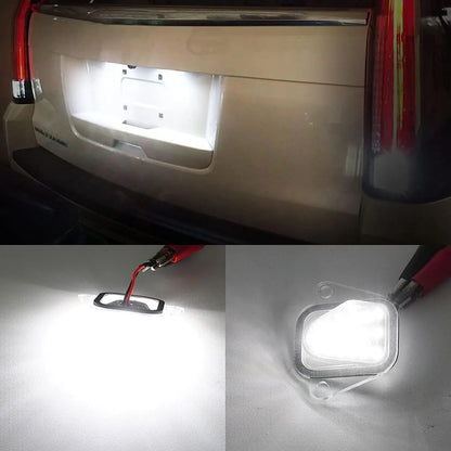 For Chevrolet Suburban Tahoe GMC Yukon XL Cadillac Escalade 2007-2014 White LED Number License Plate Lights Lamps