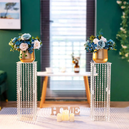 Centerpieces for Weddings Acrylic Vases 10 Pcs 23.6in Tall Crystal Flower Vase Flowers Stand for Party Tables Decorations