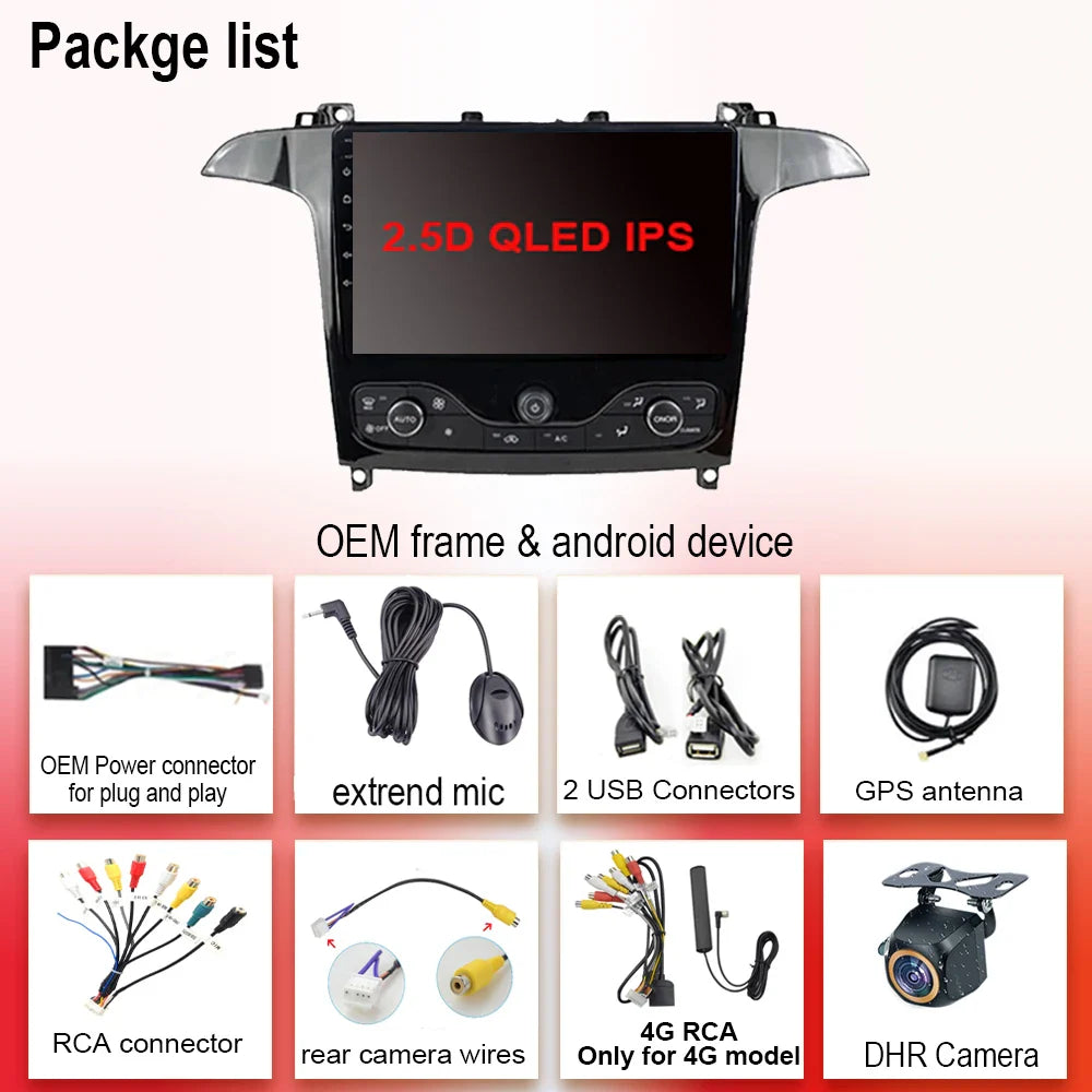 Android 14 Car Multimedia Video Player For Ford S Max S-MAX 2006 - 2015 For Ford Galaxy 2014 Car Radio Stereo Navigation GPS DVD