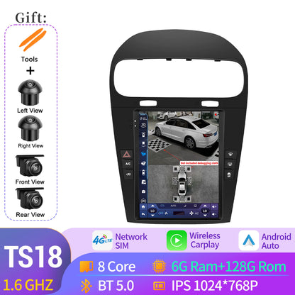 9.7 inch For Dodge Journey Fiat Freemont 2012-2014 Android 14.0 Car Radio Multimedia Navigation Wireless Carplay QLED Screen