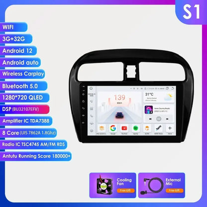 Hizpo Carplay 4G 360 Camera Android Car Radio for Mitsubishi Mirage 2012-2023 Space Star Dodge Attitude Video GPS 2din Autoradio