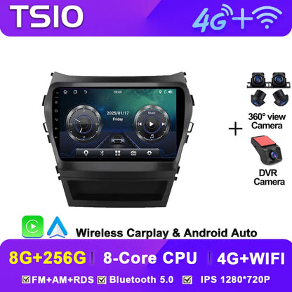 Car Multimedia Video Radio Player For Hyundai Santa Fe IX45 2013 - 2017 Wireless Android Auto CarPlay 8 Core GPS Navigation BT