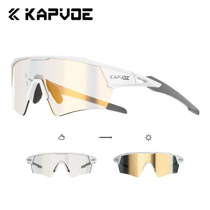Kapvoe New Photochromic Cycling Sunglasses Men Women MTB Glasses UV400 Bicycle Eyewear Outdoor Sports Running Road Bike Goggles