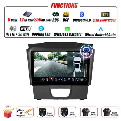 Android Auto Car Radio For Isuzu DMAX 2015 - 2019 Multimedia Stereo Video Player Navigation GPS Carplay 4G WIFI DSP RDS BT
