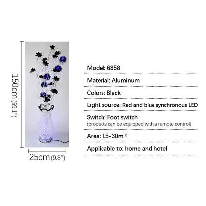 86LIGHT Nordic Blue Floor Lamp Modern Art Living Room Bedroom Hotel  Aluminum Wire LED Originality Flower Light