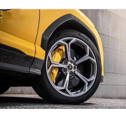 For Lamborghini URUS Carbon Fiber Wheel Eyebrow Arch Fender Flares Cover Trim Mudguards Protective Lip Strips Mud Flaps