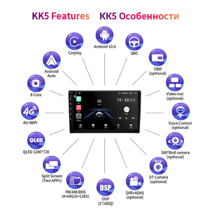 EKIY KK5 2 Din Android 7 9 10 in Car Multimedia Video Player Universal Stereo Radio GPS For Volkswagen Nissan Hyundai Kia Toyota