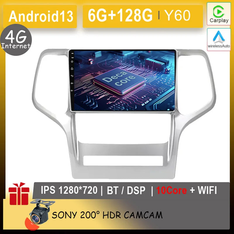 Car Android For Jeep Grand Cherokee WK2 2010 - 2013 Auto Radio Multimedia Player Stereo Video Touchscreen Navigation GPS WIFI