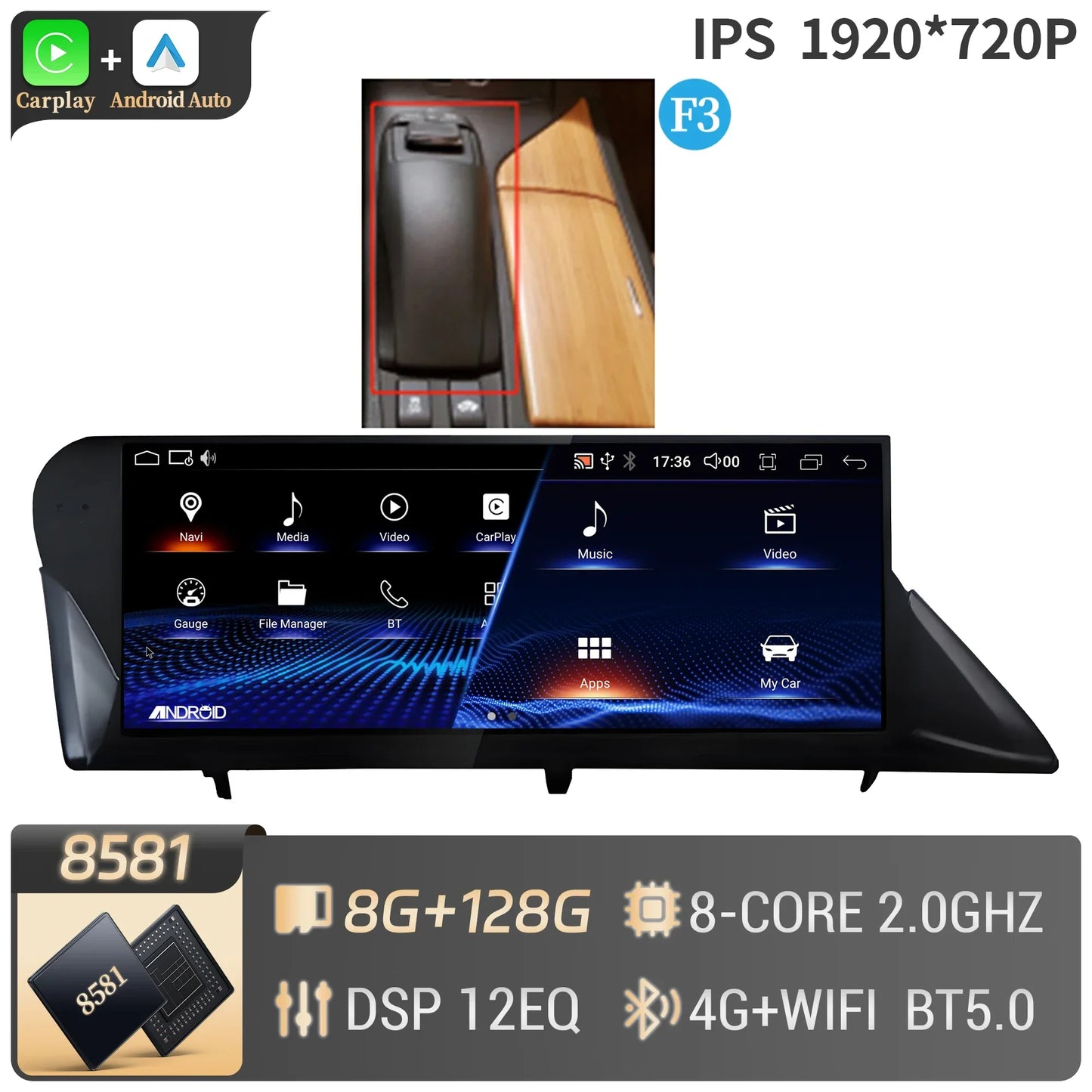 10.25" Android 14 For LEXUS RX350 RX450h RX300 RX270 RX350L 2009-2014 Car Radio Multimedia BT CarPlay Touch Screen