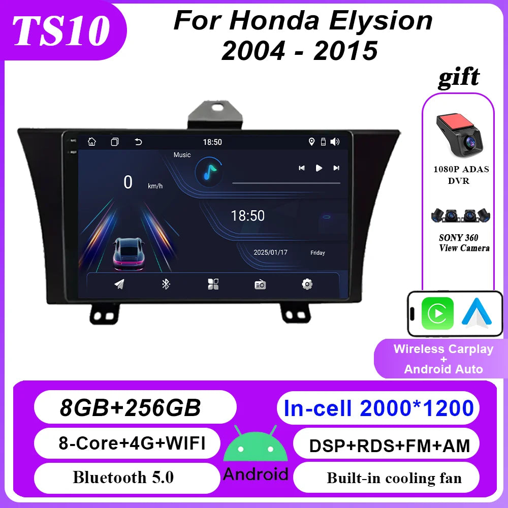 Android Car DVD Carplay Android Auto For Honda Elysion 2004 - 2014 2015 Auto Radio Stereo GPS Navigation Multimidia Player 2din