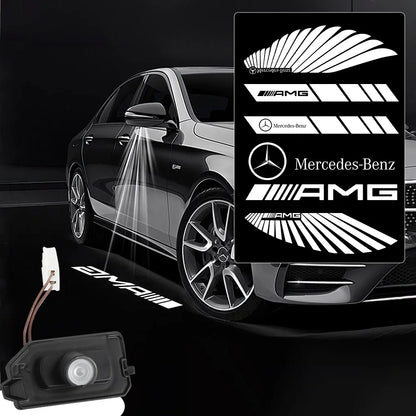 Car Dynamic Rearview Mirror Carpet Light Angel Wings Welcome Light Led For Mercedes benz W177 W247 W205 W222 GLA GLB GLC GLS EQC