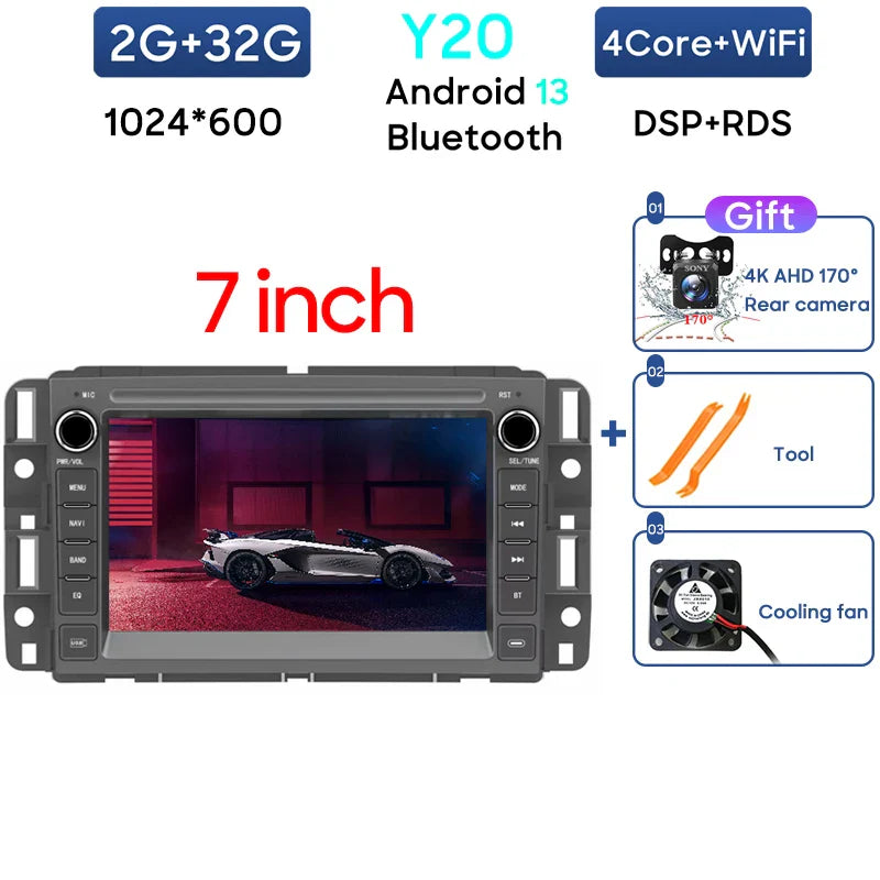 Car Radio Carplay Android Player For Chevrolet Silverado Impala GMC Yukon Acadia Sierra Navigation GPS 5G Wifi Video No 2din DVD