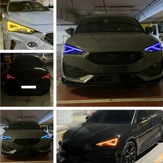 Refit Daylight Boards For SEAT LEON CUPRA FORMENTOR TARRACO LED Headlight Daytime Running Light Yellow Blue Red Amber NON rgb