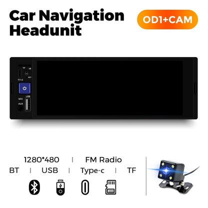 1din 6.86-inch HD Screen Radio Multimedia Smart CarPlay Android Auto Video Player for VW Kia Ford Toyota Mazda Universal Car USB