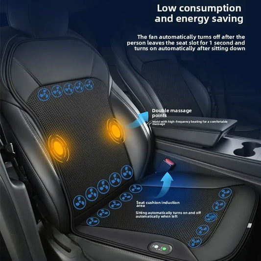 Car Cigarette Lighter Powered 24 Fans Universal Air Conditioning Seat Cover Cooling Car Seat Cushions Car Ventilated Seat Cover