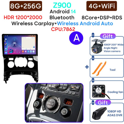 Car Radio Android 14 For Peugeot 3008 5008 2009-2016 LHD Navigation GPS Android Stereo Multimedia Player Screen No 2din 4G Wifi