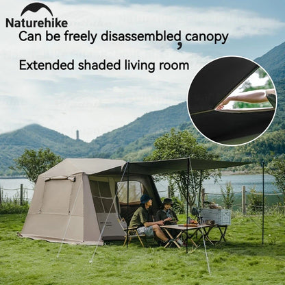 Naturehike Village 6.0 One Touch Tent Hut Automatic Tent for 4-8 People Family Camping UPF11000+ Waterproof 150D Black Coated