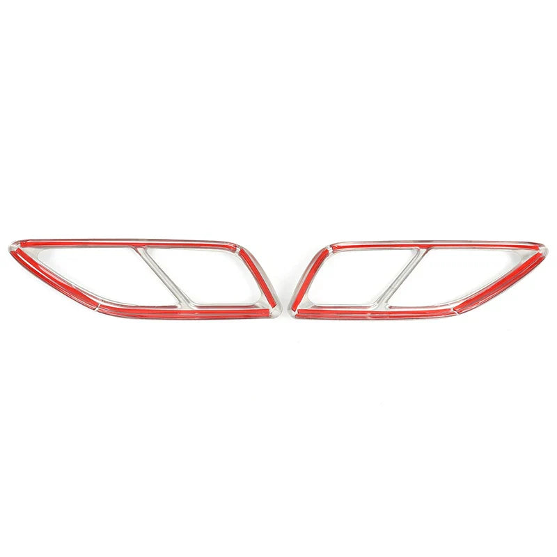 For Lincoln MKZ 2017-2021 Accessories Chrome Steel Rear Tail Exhaust Muffler Tip Pipe Frame 2x
