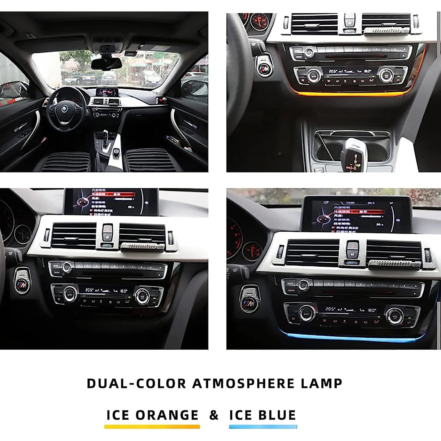For BMW 3 4 Series F30 F35 F31 Center Console AC Panel Ambient Light Radio Trim LED Dashboard Atmosphere Lamp 2012-2019