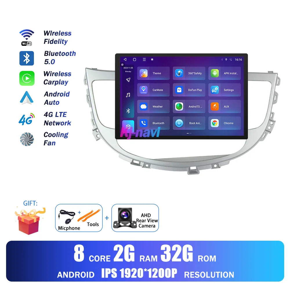 13.1Inch Android Auto Car Radio For Hyundai Rohens Genesis 2008 - 2013 Multimedia Player GPS Navigation BT Carplay 4G Wifi