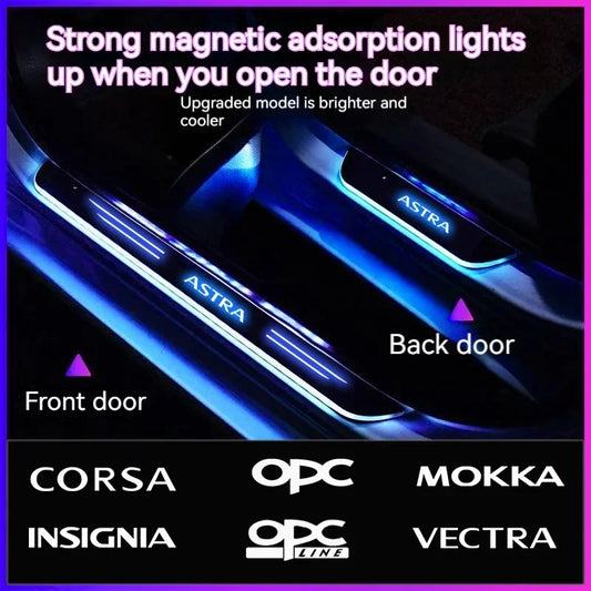 For Opel OPC Line ASTRA RUN INSIGNIA MOKKA VECTRA Tigra Car Wireless LED Welcome Pedal Threshold Light passage Atmosphere lamp