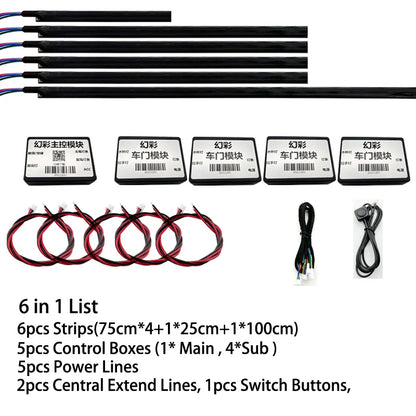 18 in 1 LED Symphony Guide Fiber Optic Car Ambient Lights Replacement Interior Acrylic Light Atmosphere for Replace the Broken
