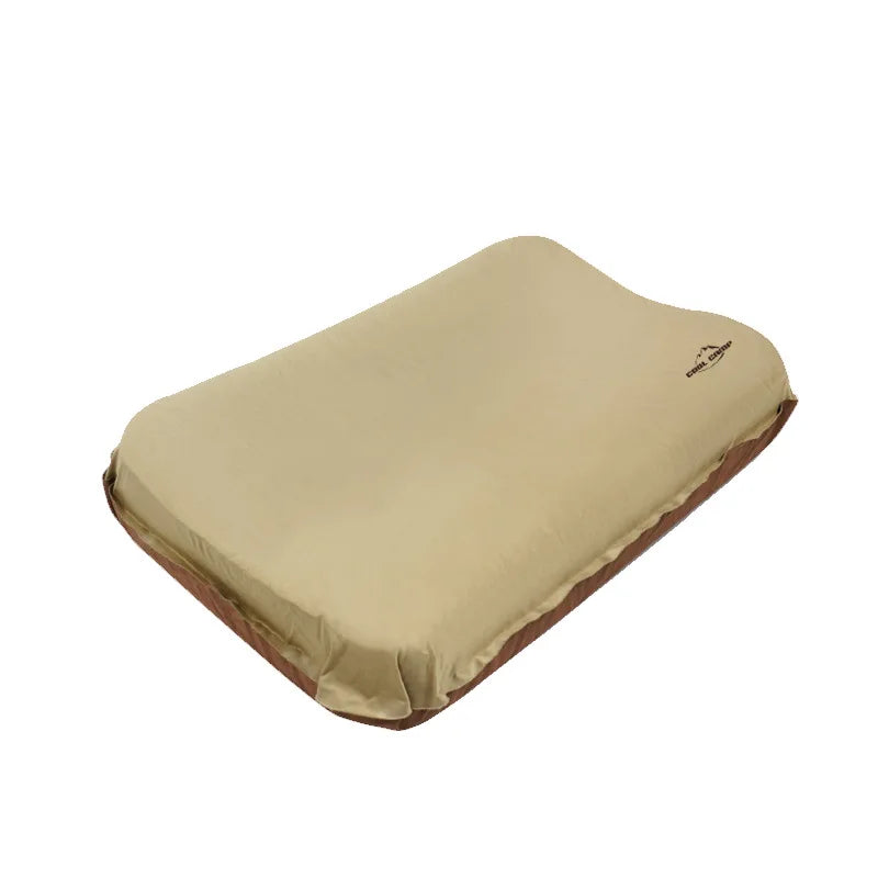 Portable Outdoor Automatic Inflatable Sponge Air Pillows Camping Sleep Cushion Travel Hiking Beach Car Plane Head Rest  Gears