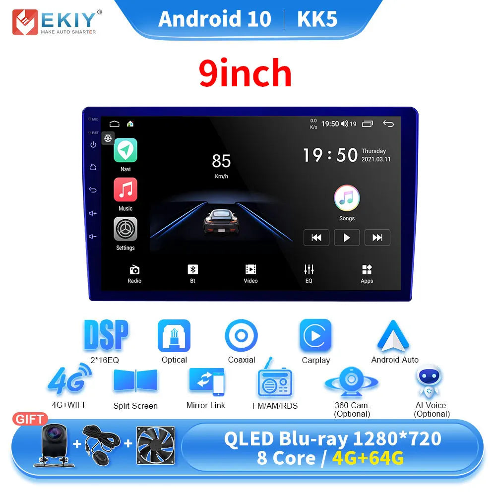 EKIY KK5 2 Din Android 7 9 10 in Car Multimedia Video Player Universal Stereo Radio GPS For Volkswagen Nissan Hyundai Kia Toyota