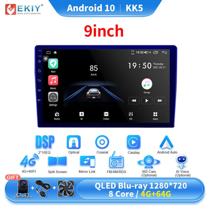 EKIY KK5 2 Din Android 7 9 10 in Car Multimedia Video Player Universal Stereo Radio GPS For Volkswagen Nissan Hyundai Kia Toyota
