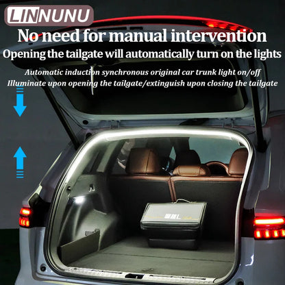 LINNUNU Rear Trunk LED Flowing Light Bar Strips Trunk Interior Decor Lamp Strip For Geely Monjaro Starray Atlas Preface Okavango