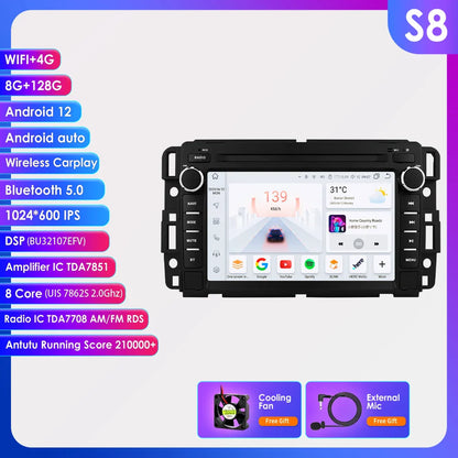 Hizpo 7" Android Car Radio For Chevrolet Silverado GMC Sierra Impala Traverse Avalanche Express Yukon Acadia Savana GPS Stereo