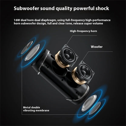 Portable Bluetooth speaker, outdoor adventure, RGB lighting, 16W power supply, IPX5 waterproof - your perfect audio companion