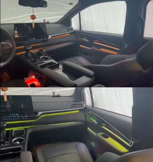 Car Ambient Light Fit for Toyota Sienna 2021-2024 Active Flow Led Car Rear Door Outline Light Lamp 64 Colors Ambient Light