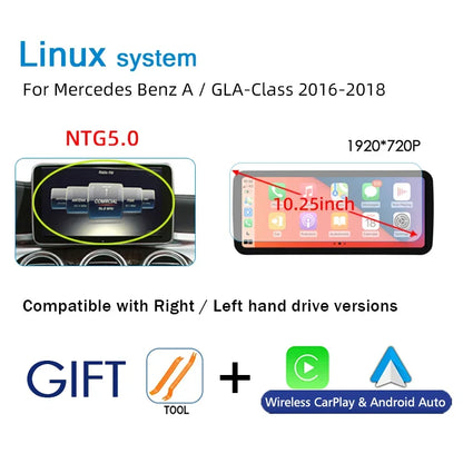 Linux Car Radio Carplay Touch Screen For Mercedes Benz C GLC V A GLA CLA Class W176 X156 C117 W205 C253 W446 Central Monitor