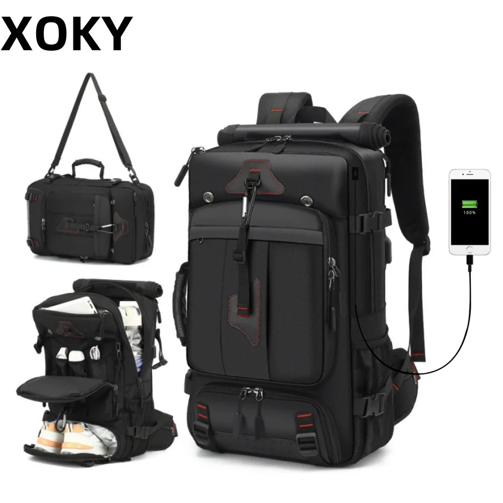 XOKY 80L Travel Backpack Large Capacity Multiple Storage Spaces Anti Theft Backpack with Dry Wet Separation 8106