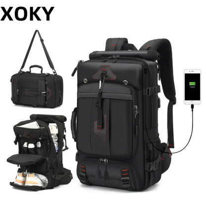 XOKY 80L Travel Backpack Large Capacity Multiple Storage Spaces Anti Theft Backpack with Dry Wet Separation 8106