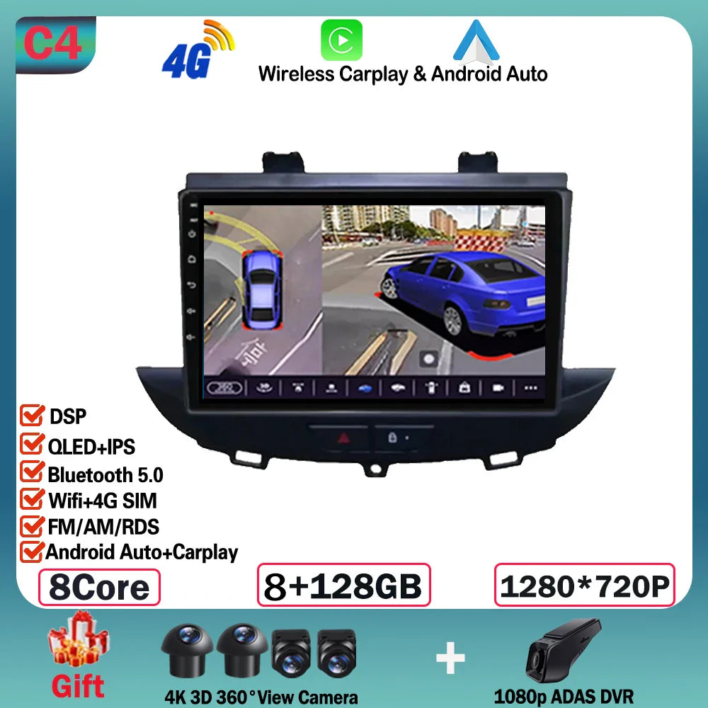 Android 14 For Opel Grandland X crossland x 2016-2020 Carplay Multimedia Monitor Screen Stereo Radio Video Player Car Navigation
