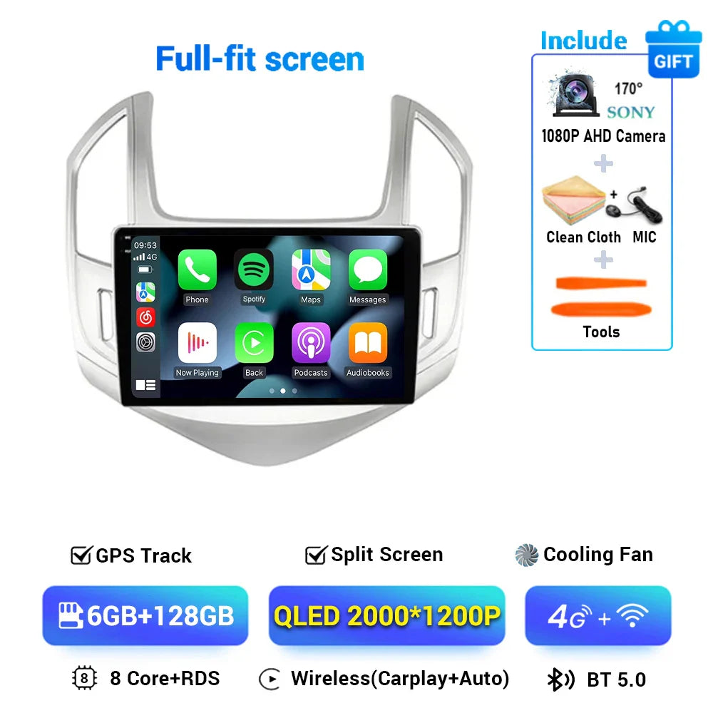 9" Android 15 Car Radio Video Player For Chevrolet Cruze J300 J308 2012 2013 2014 2015 GPS DSP Serero Auto Carplay 8G 1256G