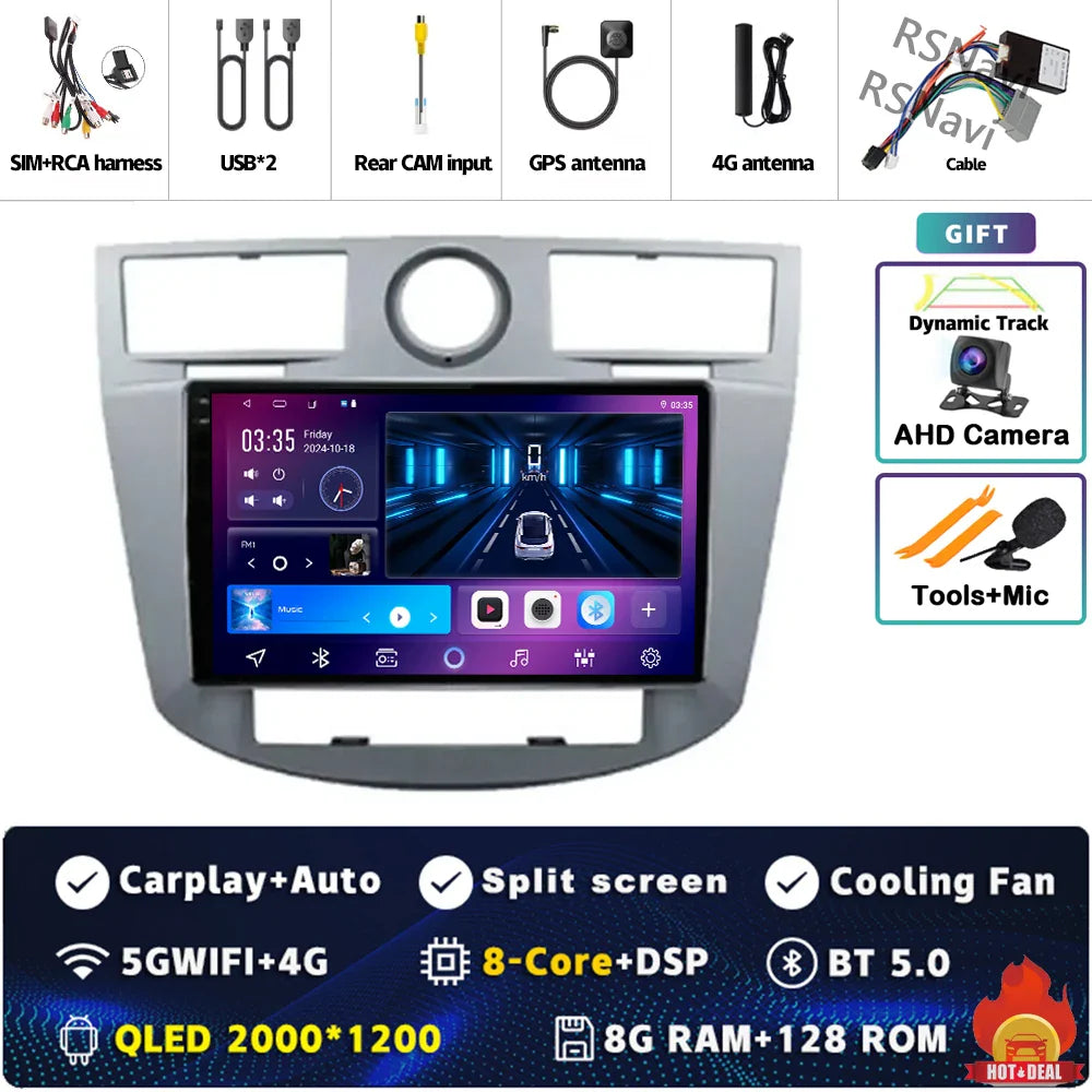 Android 14 Car Radio WiFi+4G For Chrysler Sebring Cirrus 2007 2008 2009 2010 GPS Navigation Auto wireless Carplay Player 2Din BT