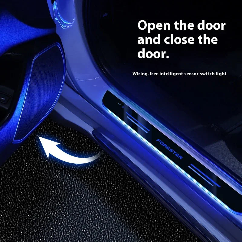 For Subaru STI OUTBACK WRV BRZ XV Impreza Forester Legacy Car Wireless LED Welcome Pedal Threshold Light passage Atmosphere lamp