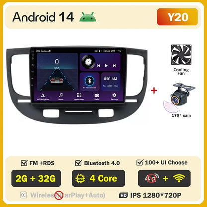 Android 2 din For Kia RIO 2 2005 - 2011 Car Radio Multimedia GPS Navigation Player Auto NO 2din DVD Screen Carplay Stereo WIFI