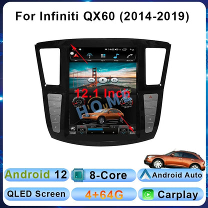 Android 12 Carplay Auto For Infiniti QX60 JX35 2014- 2019 Car Radio Automotive Multimedia Tesla Screen Bluetooth GPS WIFI DSP