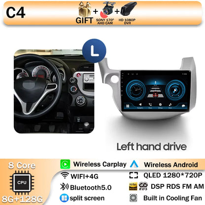Android 14 For HONDA FIT JAZZ 2008 2009 2010 2011 2012 2013 Car Stereo Radio Multimedia Wireless Carplay Android Auto GPS 4G BT