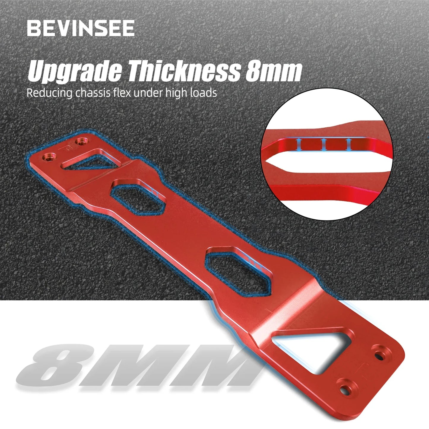 BEVINSEE Center Tunnel Chassis Brace for VW FWD MQB for Golf 7/Golf 8 GTI for Passat B8 for Tiguan for Audi A3 8Y S3 Q3 for SEAT